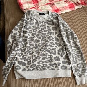 Lucky Brand Gray Animal Print Women's Sweater